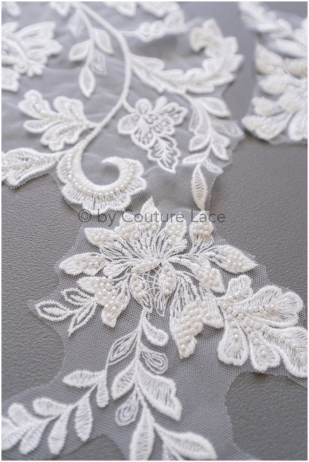 Perlen SpitzenBlume Aufnäher, Blumen Applikation, SpitzenBlume Patch, Spitzen Applikation, Hochzeitskleid Spitzen Applikation, Braut Blumen Aufnäher// A19-185