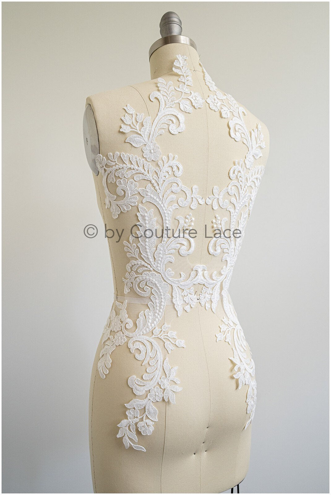 Ornate lace flower patch, oriental flower patch, lace applique, wedding dress lace applique, bridal flower patch// A19-183