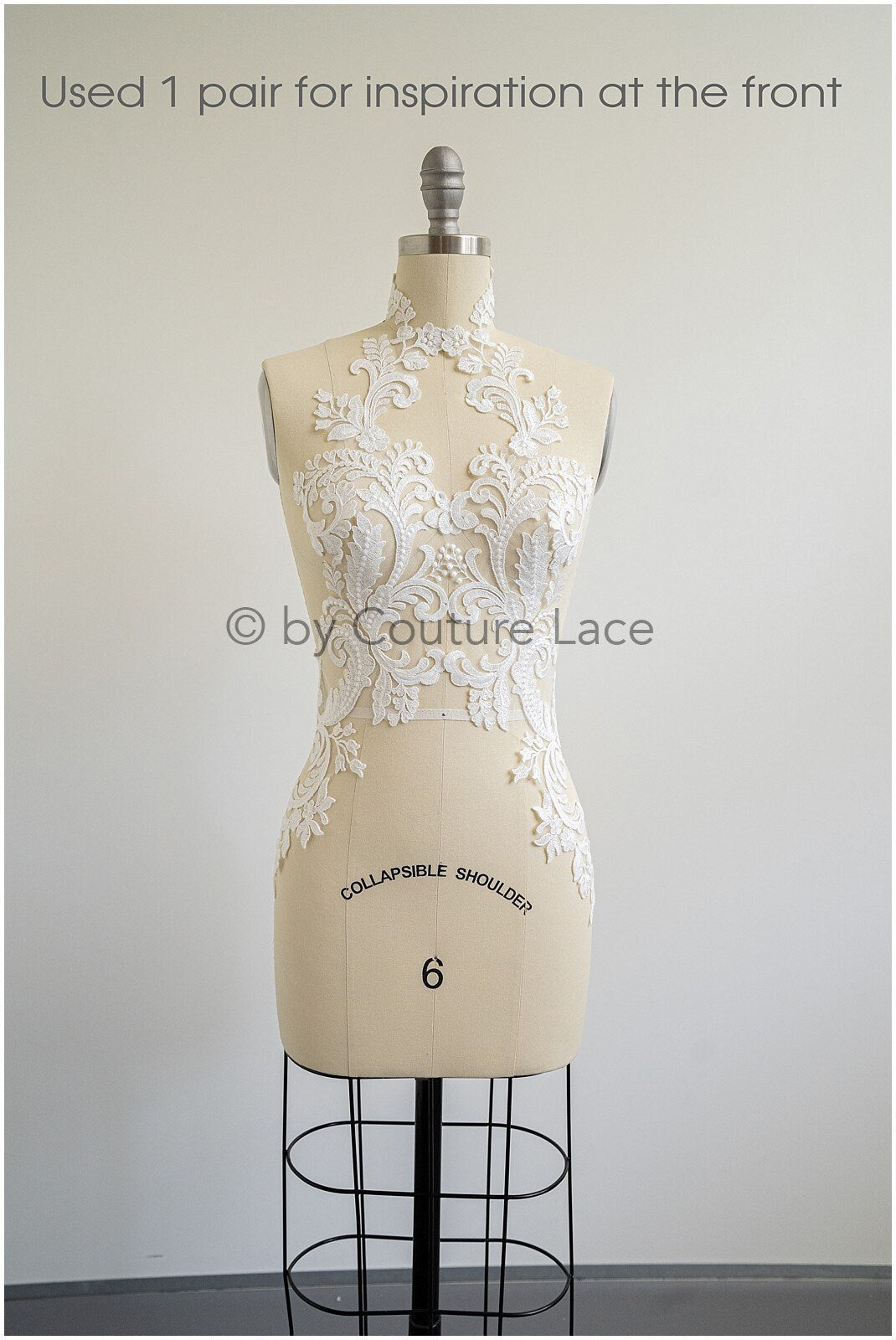 Ornate lace flower patch, oriental flower patch, lace applique, wedding dress lace applique, bridal flower patch// A19-183