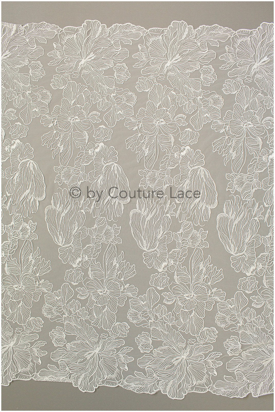 Blumen Braut Spitze Off-White/ Brautspitze mit Blumen/ Blumen Hochzeit Spitze/ Couture Spitze// L19-281