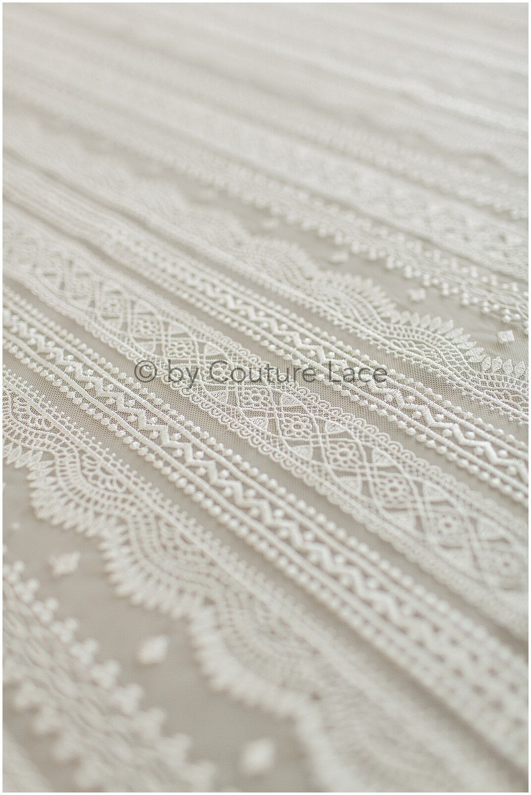 Boho wedding dress lace off-white/ bridal lace fabric/ couture lace/ boho lace// L19-255CO