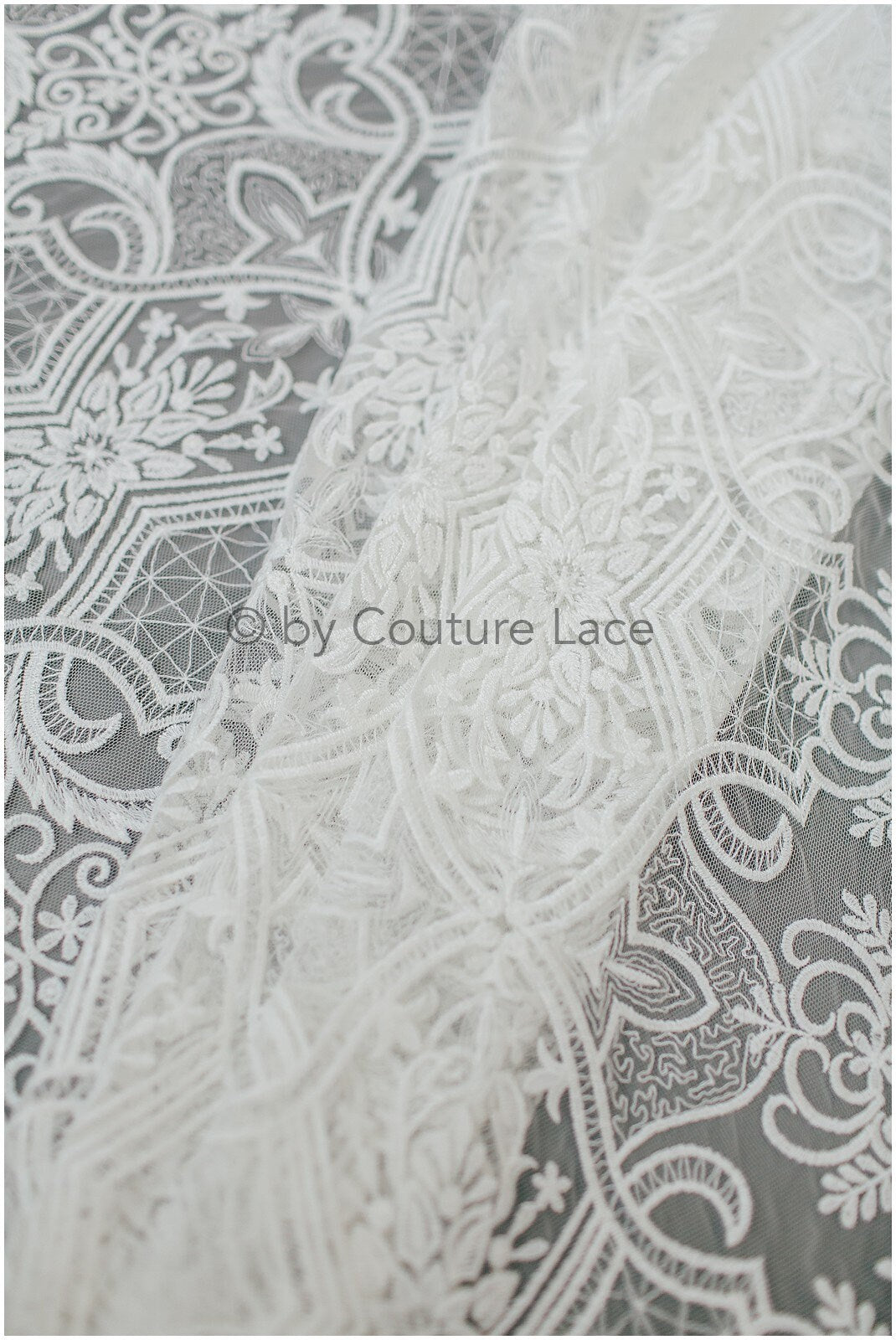 Baumwolle Artdeco Hochzeitskleid Spitze/ Braut Spitzenstoff Off-White/ französischer Spitzenstoff// L19-272