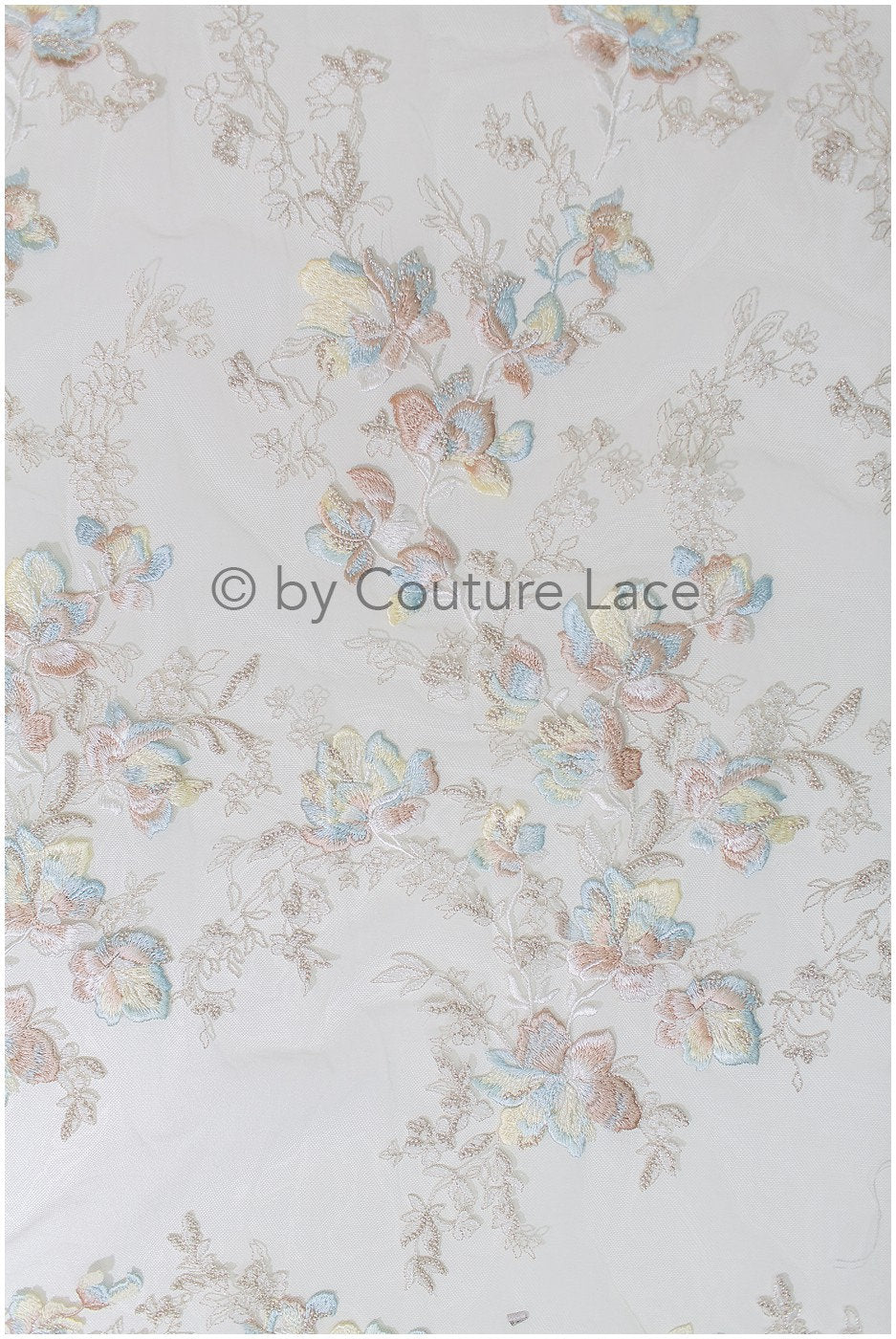 Farbiger Blumen Spitzenstoff/ romantische Pastell Spitze/ Abendkleid Spitze/ Blumen Spitzenstoff/ bestickte Farbe Hochzeitsstoff// L19-257