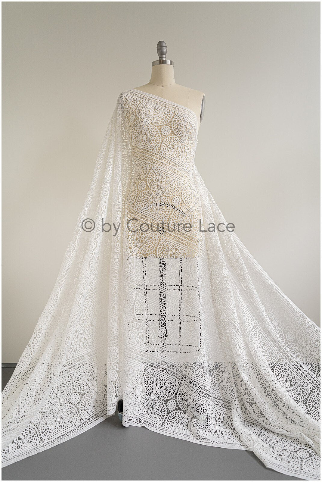 Häkelspitze Stoff Off-White/ Boho Muster Brautspitze/ Guipure Brautkleid Spitze// L19-291
