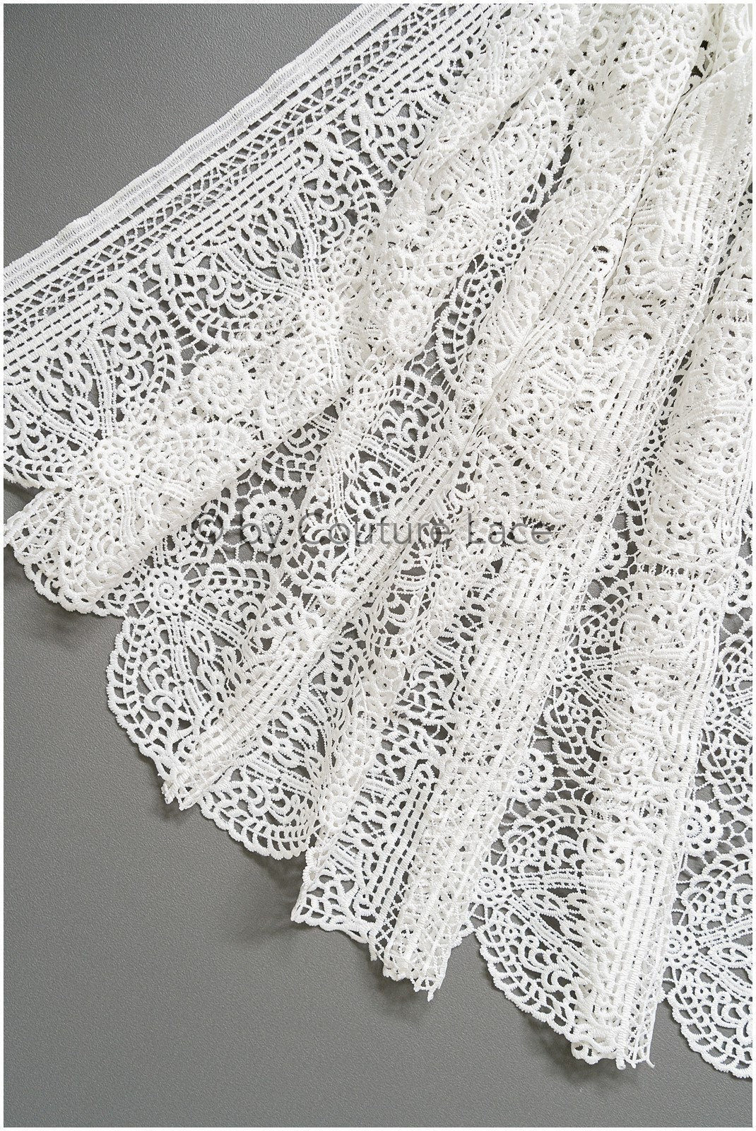 Häkelspitze Stoff Off-White/ Boho Muster Brautspitze/ Guipure Brautkleid Spitze// L19-291