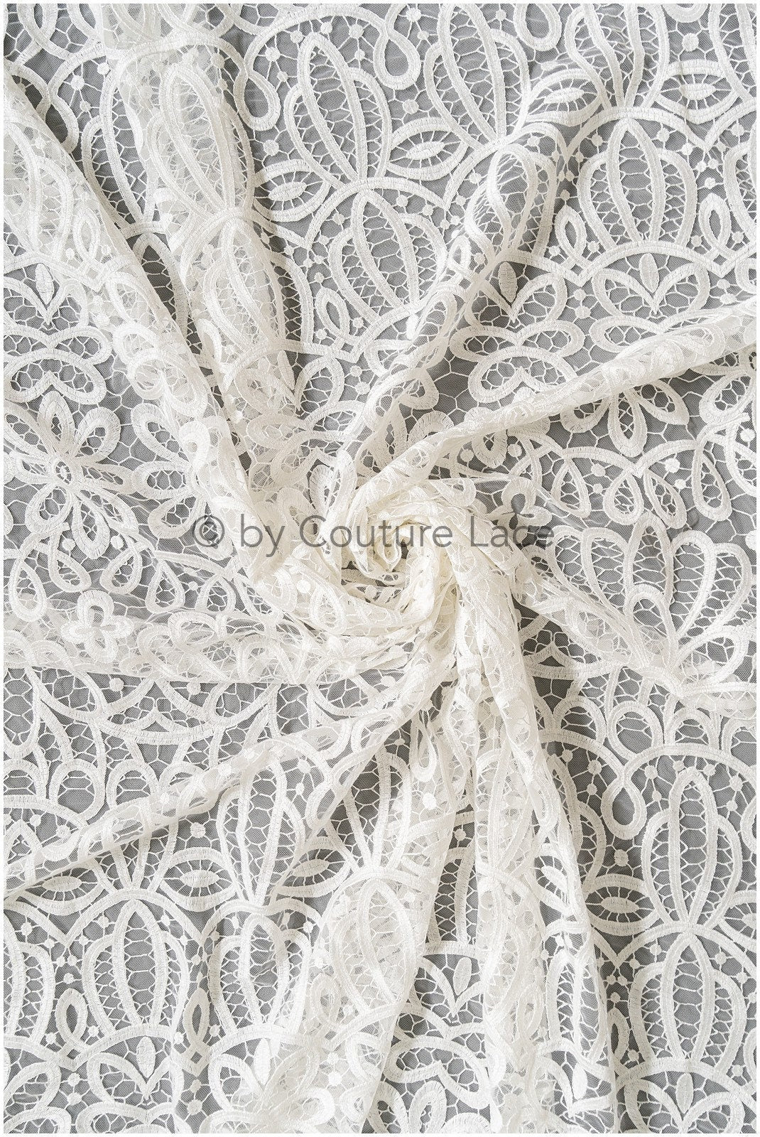 Boho lace fabric for wedding dress/ lace fabric off-white/ Boho wedding dress lace// L19-294