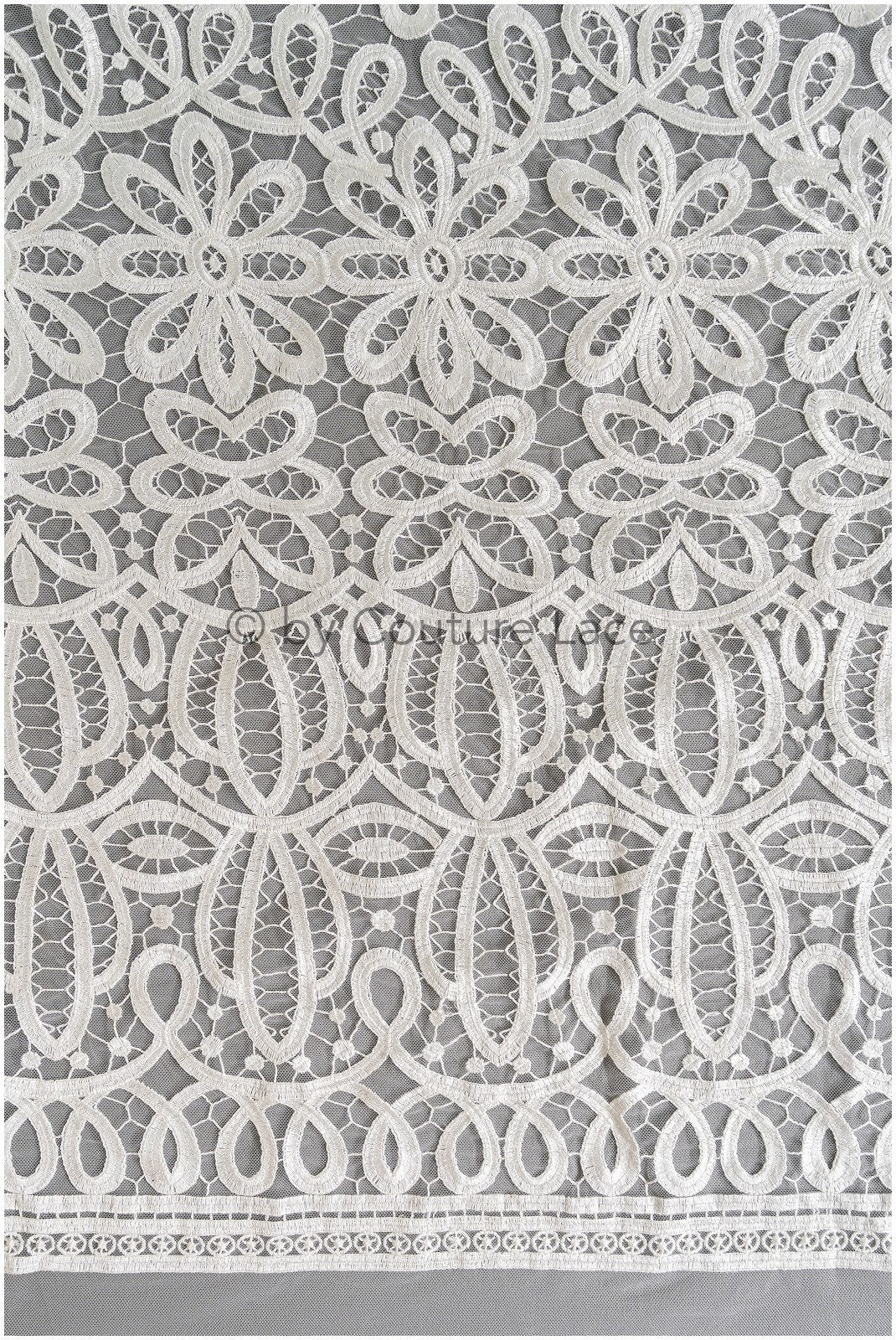 Boho lace fabric for wedding dress/ lace fabric off-white/ Boho wedding dress lace// L19-294