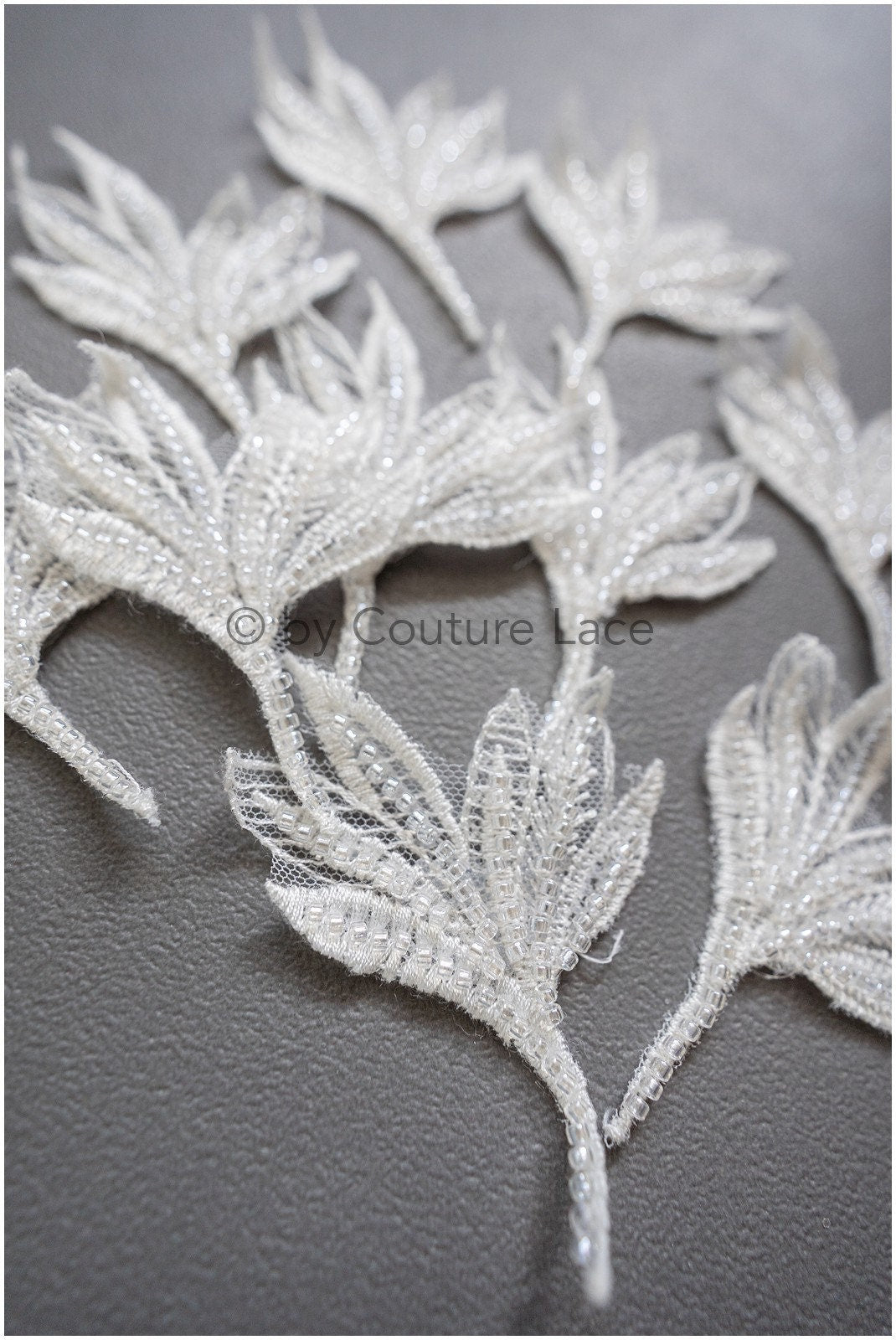 10pcs. 3D flowers with pearls/ lace applique/ wedding dress lace applique// A19-104/3