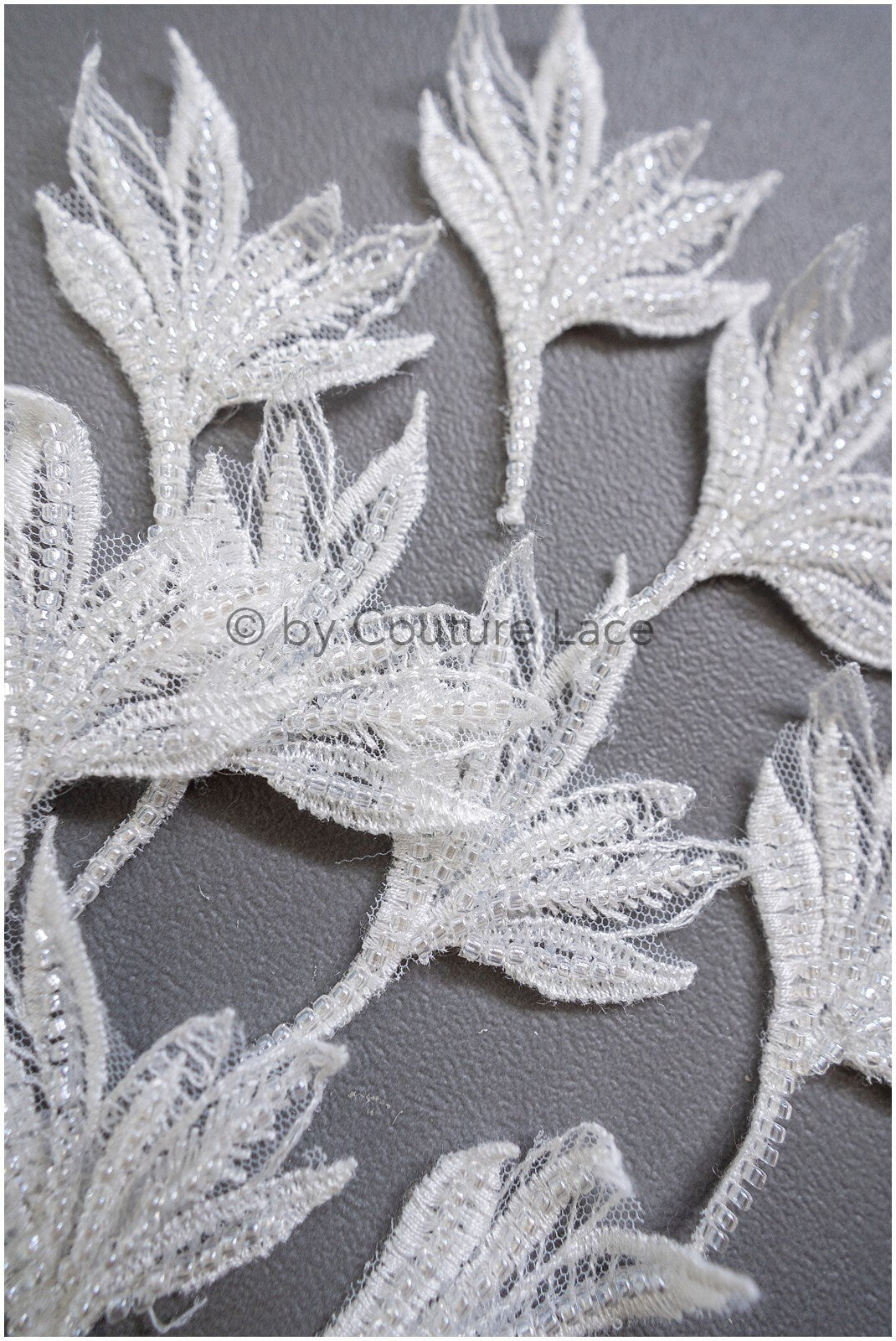 10pcs. 3D flowers with pearls/ lace applique/ wedding dress lace applique// A19-104/3