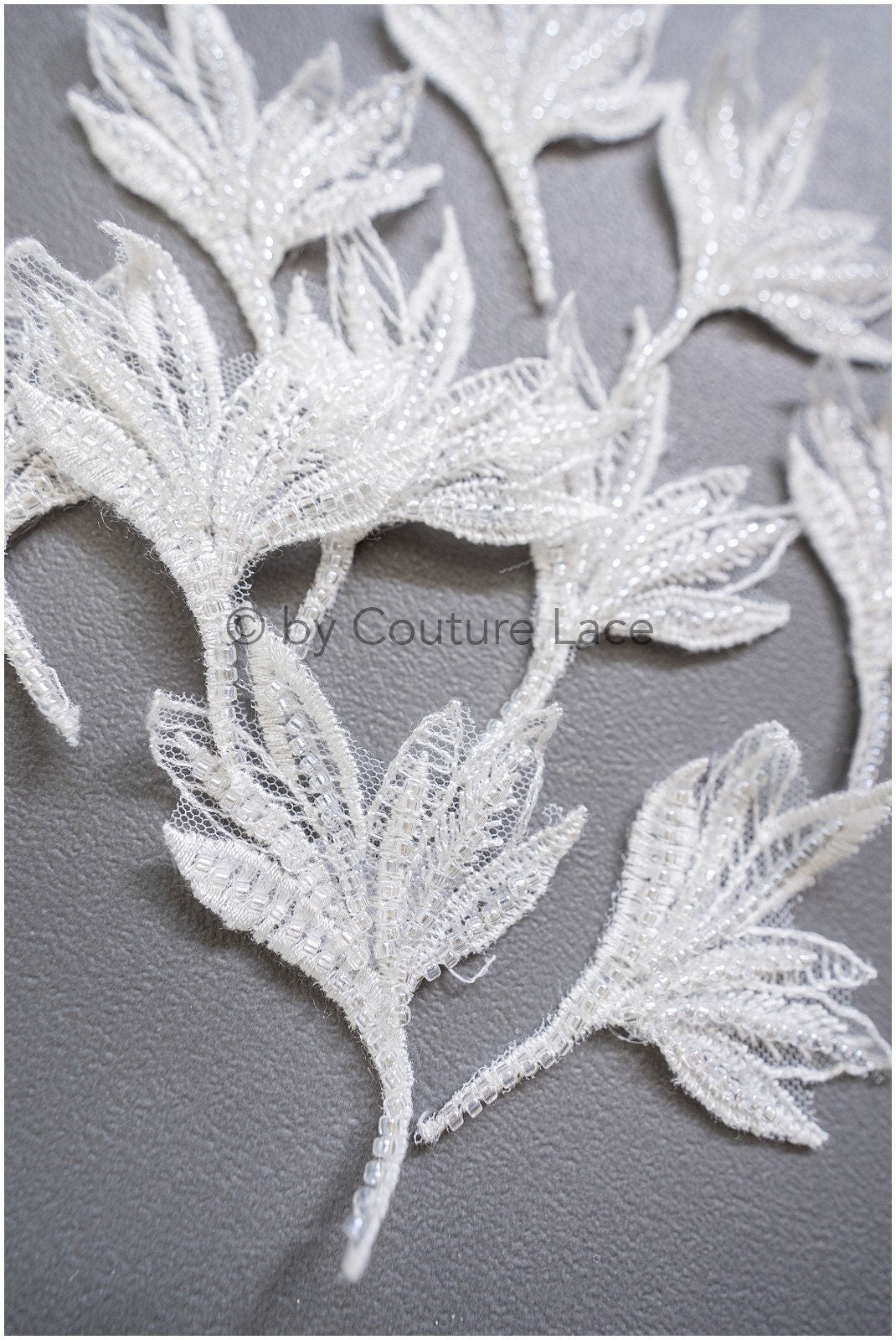 10pcs. 3D flowers with pearls/ lace applique/ wedding dress lace applique// A19-104/3