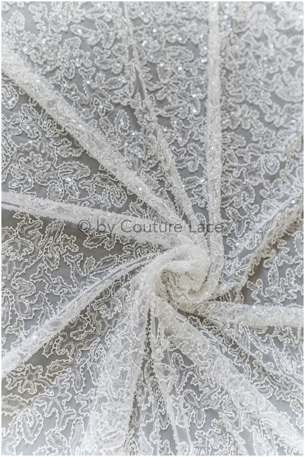 Sparkling pearl lace off-white/ pearl bridal lace fabric/ wedding dress lace with pearls & sequins/ shiny lace// L19-300