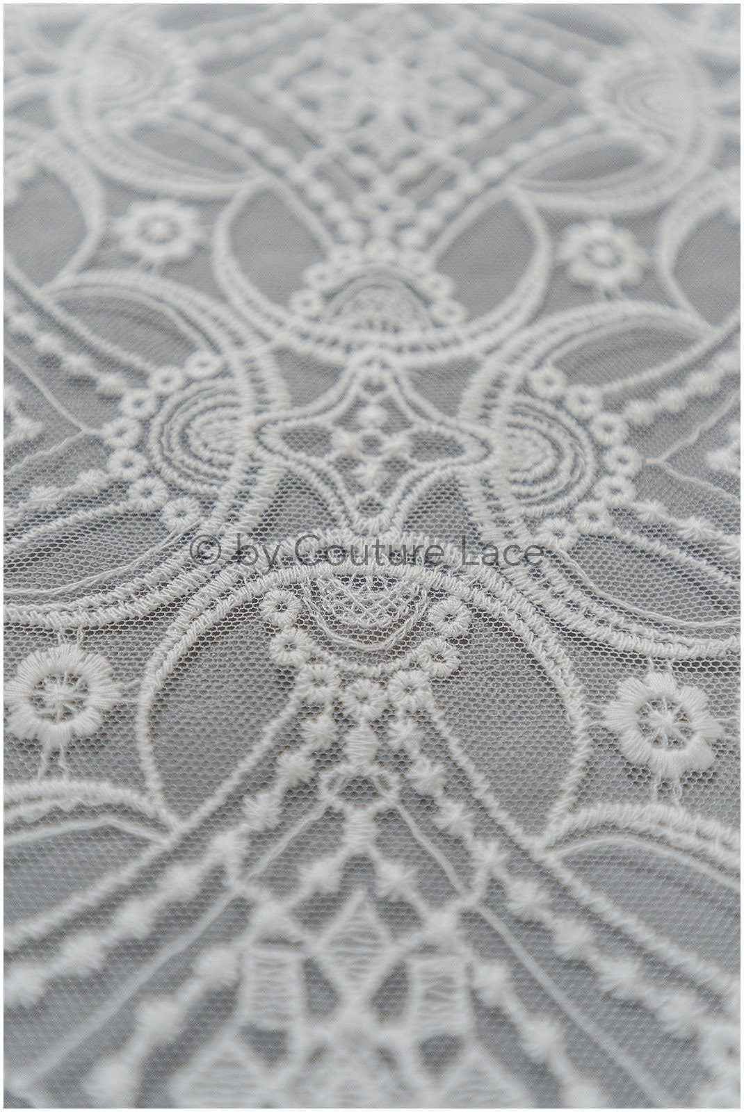 Artdeco Spitzenstoff Off-White/ Hochzeit Spitzenstoff/ Boho Brautkleid Spitze/ geometrisches Brautkleid Spitze// L19-314