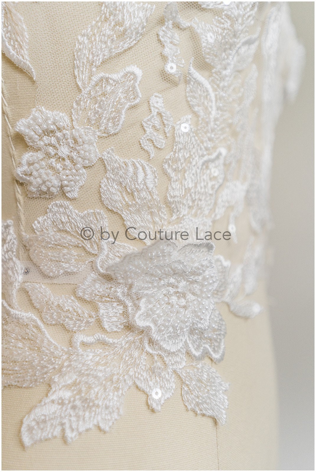 3D pearl lace patch, flower applique, lace flower patch, lace applique, wedding dress lace applique, bridal flower patch// A19-188