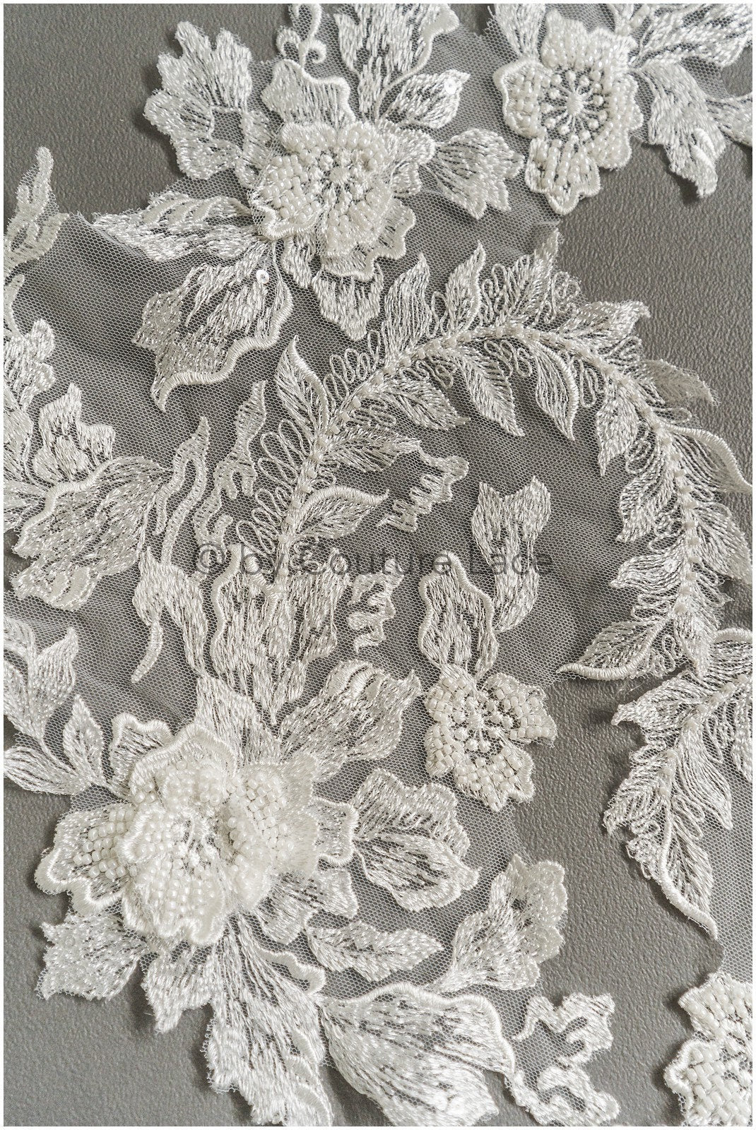 3D pearl lace patch, flower applique, lace flower patch, lace applique, wedding dress lace applique, bridal flower patch// A19-188