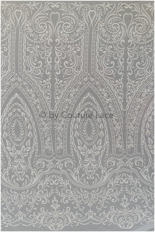 Tissu de dentelle orientale Off-White/ Dentelle de mariage/ Dentelle de mariée/ Dentelle Couture/ Tissu de robe de mariée robe de mariée// L21-050RY