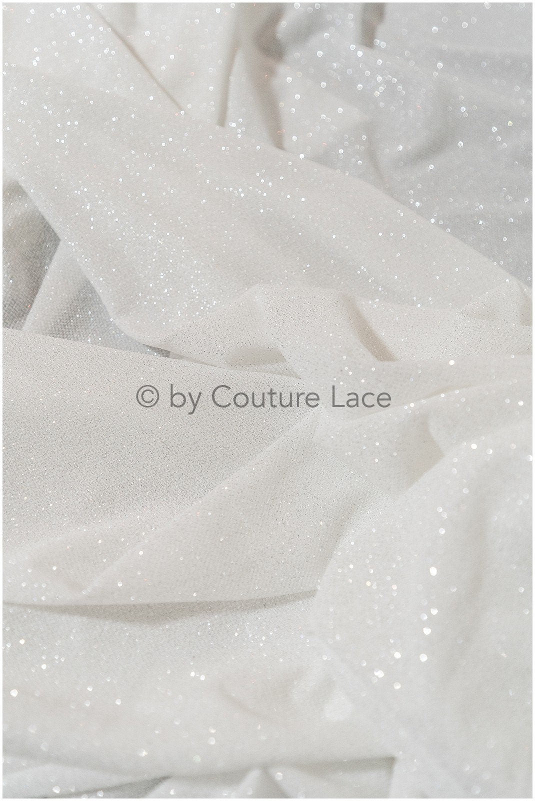 Stretch glitter fabric/ off-white diamond glitter mesh/ stretch glitter fabric/ shiny bridal glitter fabric// R-026