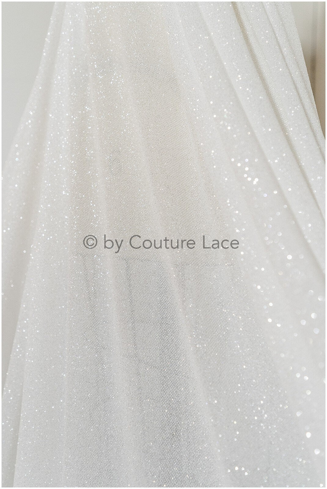 Stretch glitter fabric/ off-white diamond glitter mesh/ stretch glitter fabric/ shiny bridal glitter fabric// R-026