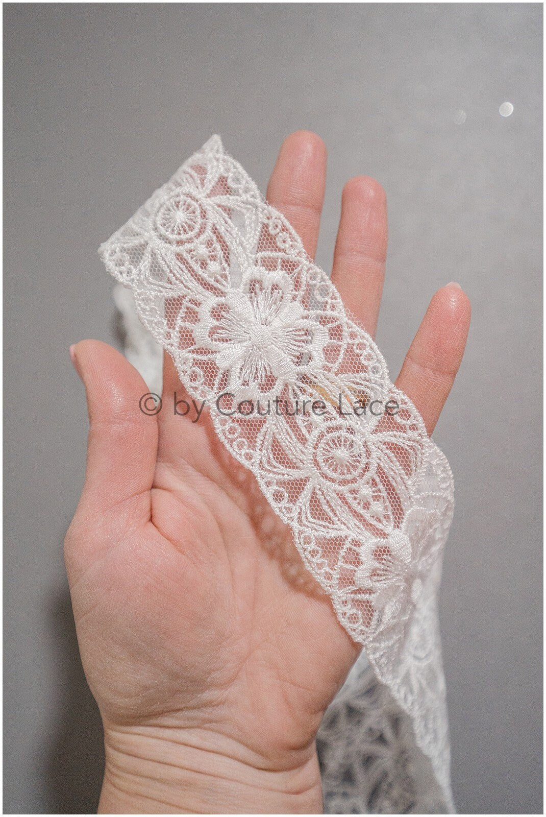 Bridal lace trim/ off-white wedding lace trim/ bridal lace belt/ elegant bridal lace/ bridal lace trim/ T20-084