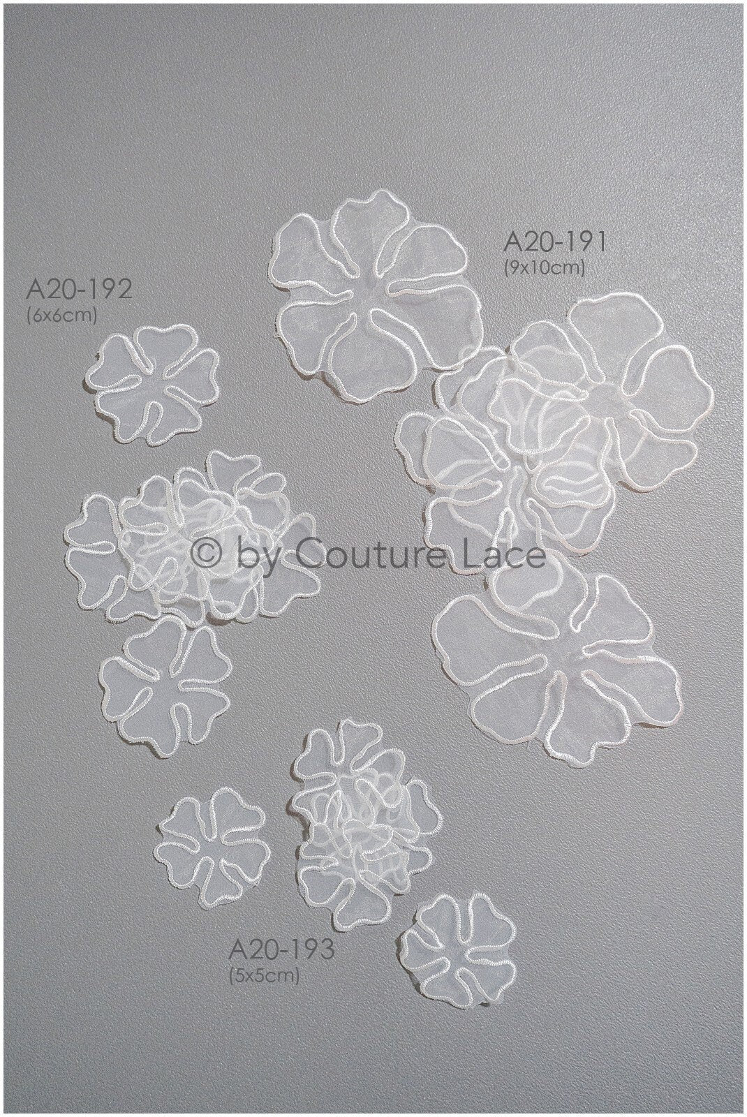 20pcs. Lace flowers for sewing/ 3D flower lace applique/ wedding dress lace applique/ bridal lace// A20-191