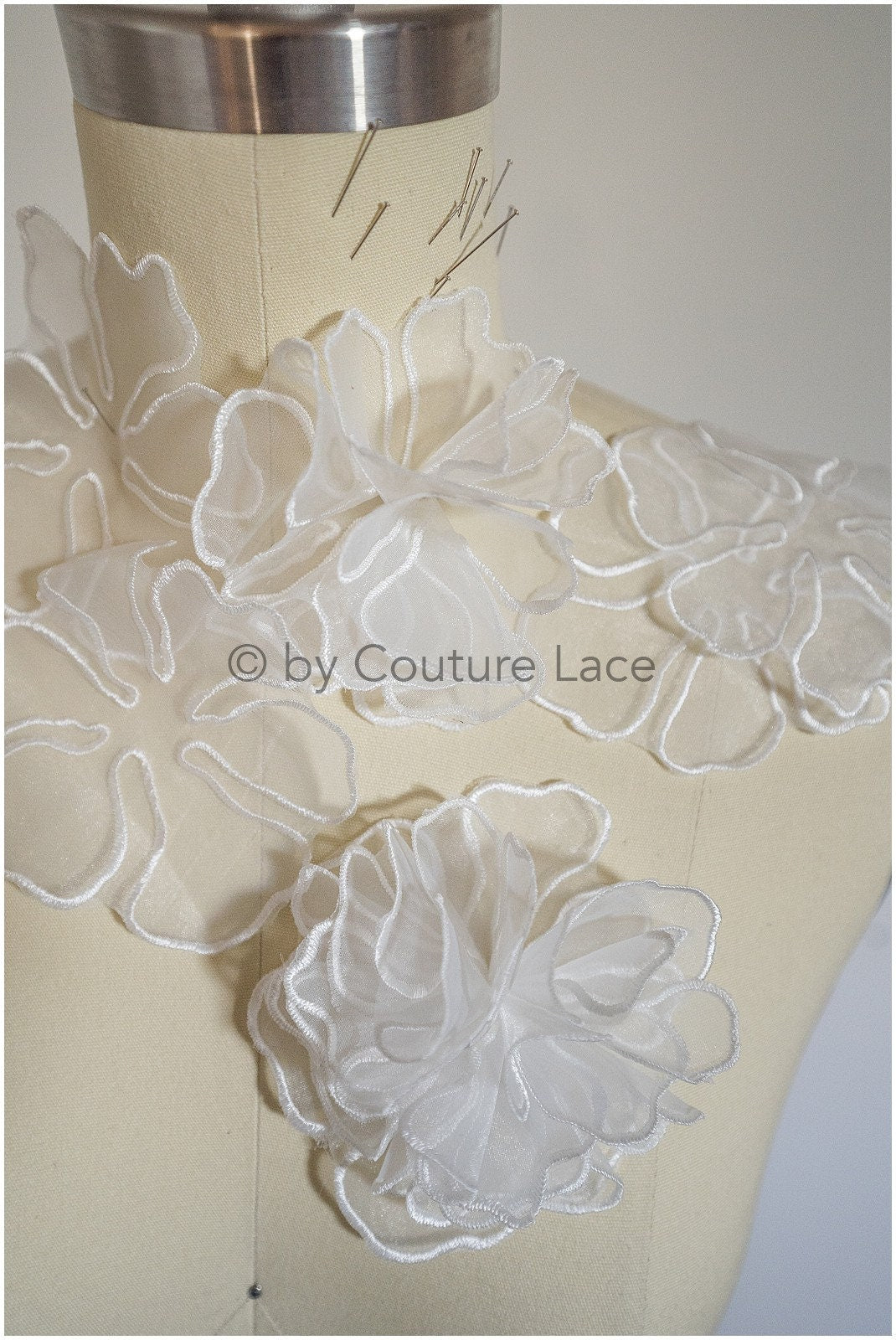 20pcs. Lace flowers for sewing/ 3D flower lace applique/ wedding dress lace applique/ bridal lace// A20-191