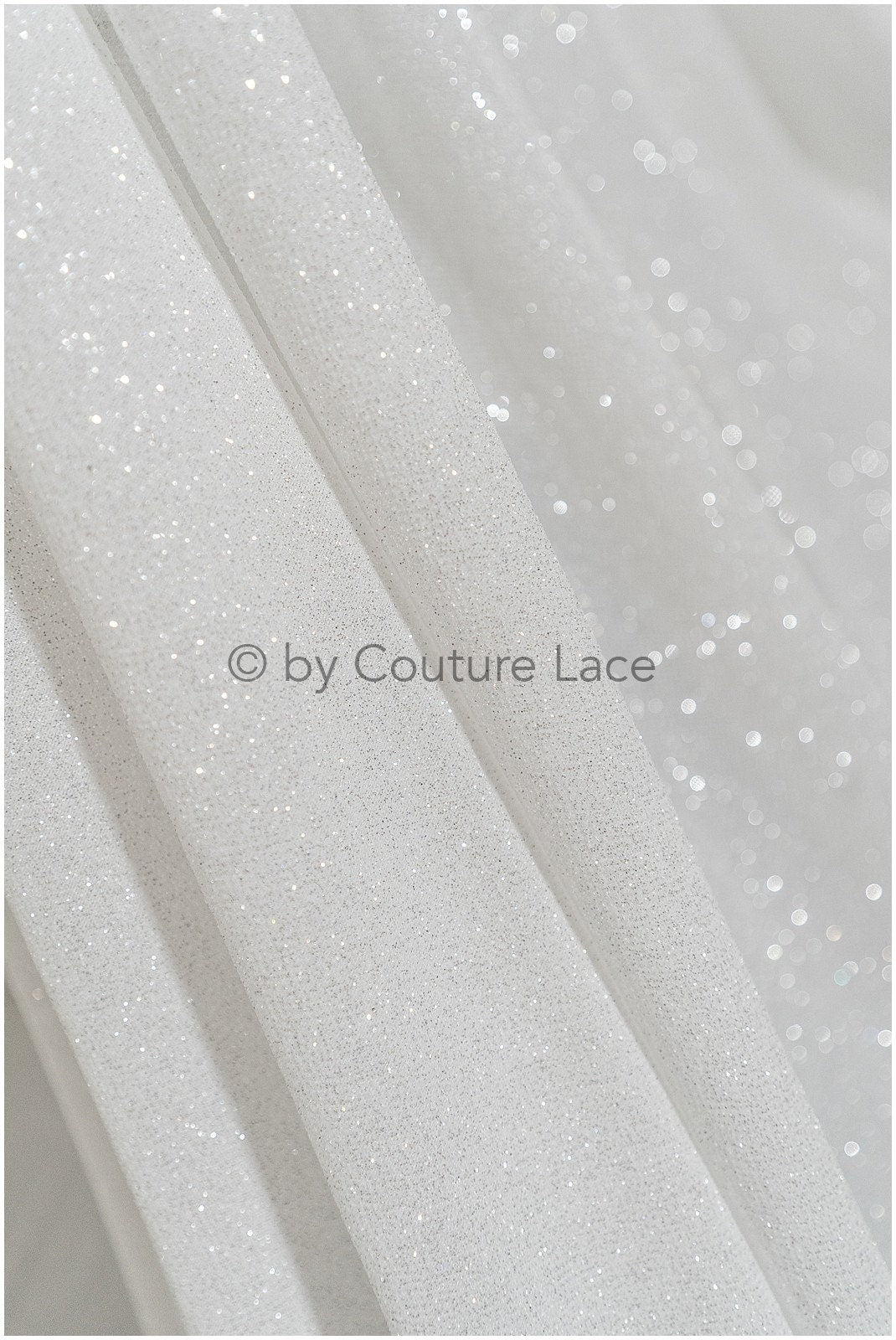 Stretch glitter fabric/ off-white diamond glitter mesh/ stretch glitter fabric/ shiny bridal glitter fabric// R-026