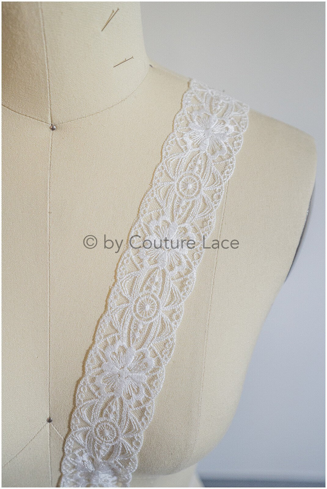 Bridal lace trim/ off-white wedding lace trim/ bridal lace belt/ elegant bridal lace/ bridal lace trim/ T20-084
