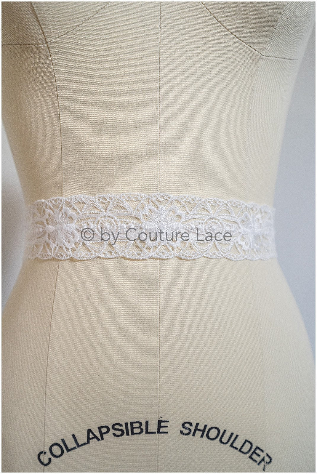 Bridal lace trim/ off-white wedding lace trim/ bridal lace belt/ elegant bridal lace/ bridal lace trim/ T20-084