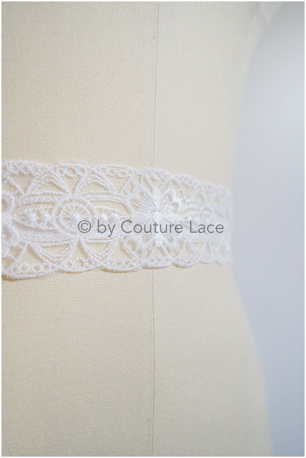 Bridal lace trim/ off-white wedding lace trim/ bridal lace belt/ elegant bridal lace/ bridal lace trim/ T20-084
