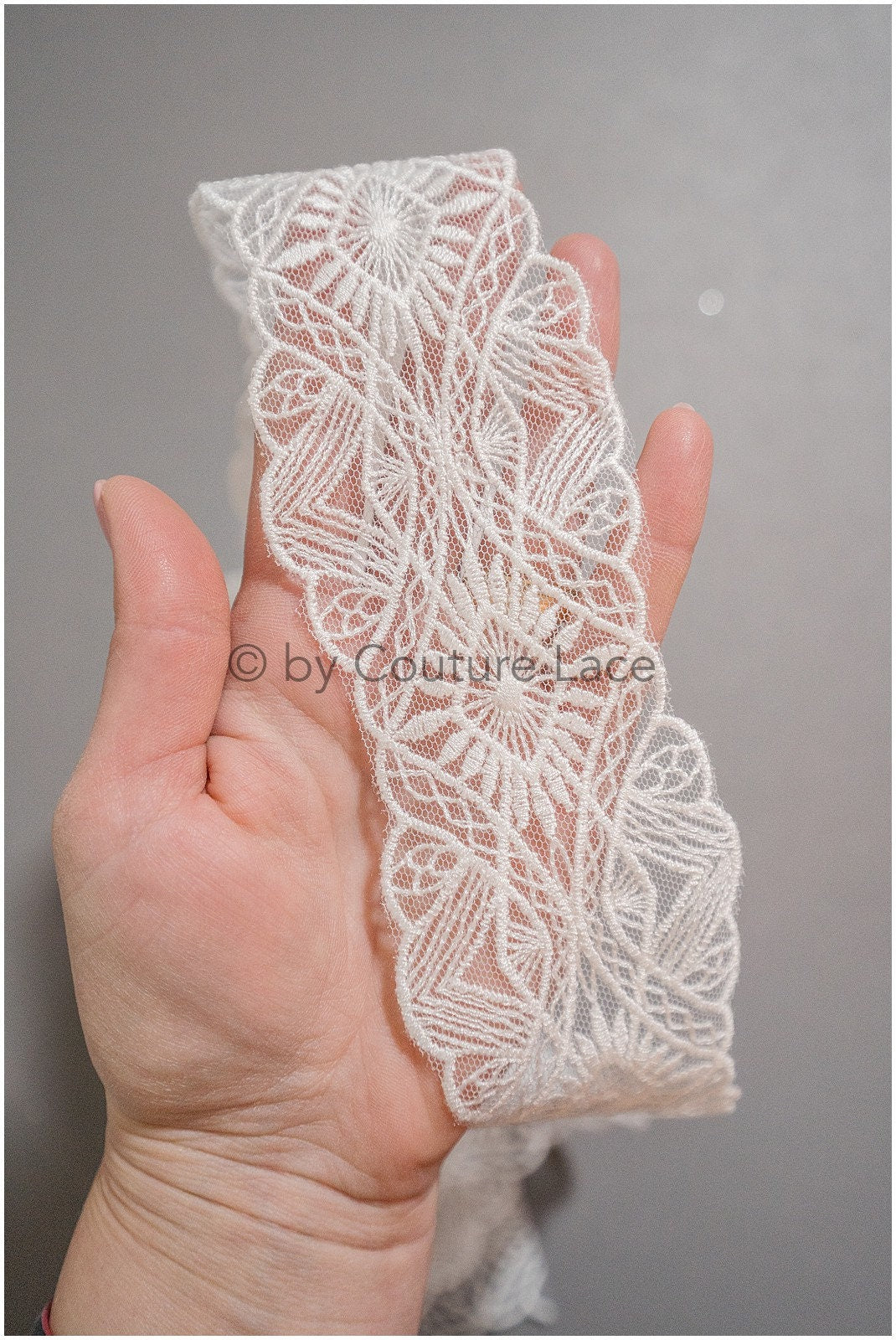 Braut Spitze Borte Off-White/ Spitzenborte für Hochzeitskleid/ Braut Spitzen Gürtel/ eleganter Braut Spitzenbesatz/ Braut Schleier// T20-085