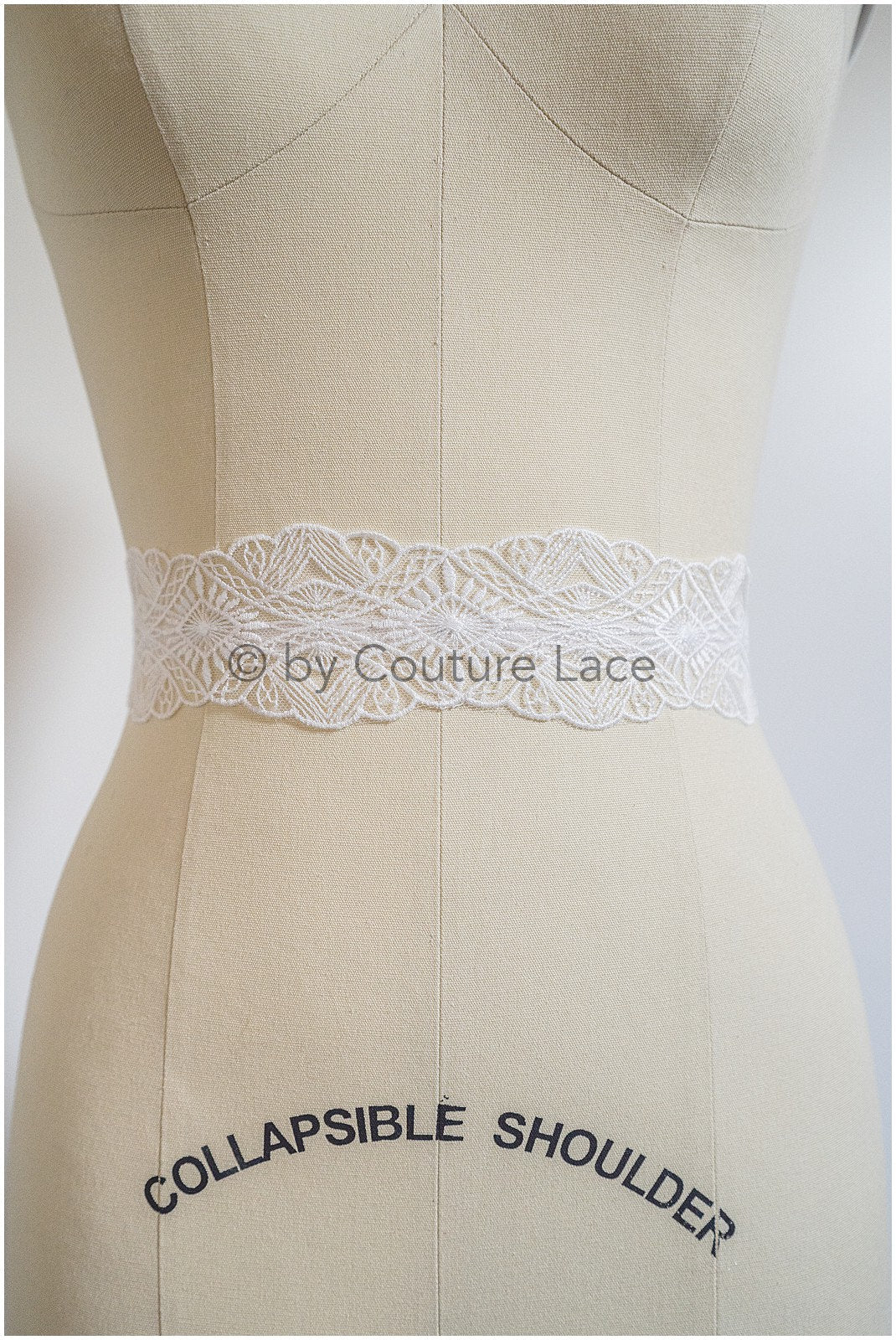 Braut Spitze Borte Off-White/ Spitzenborte für Hochzeitskleid/ Braut Spitzen Gürtel/ eleganter Braut Spitzenbesatz/ Braut Schleier// T20-085