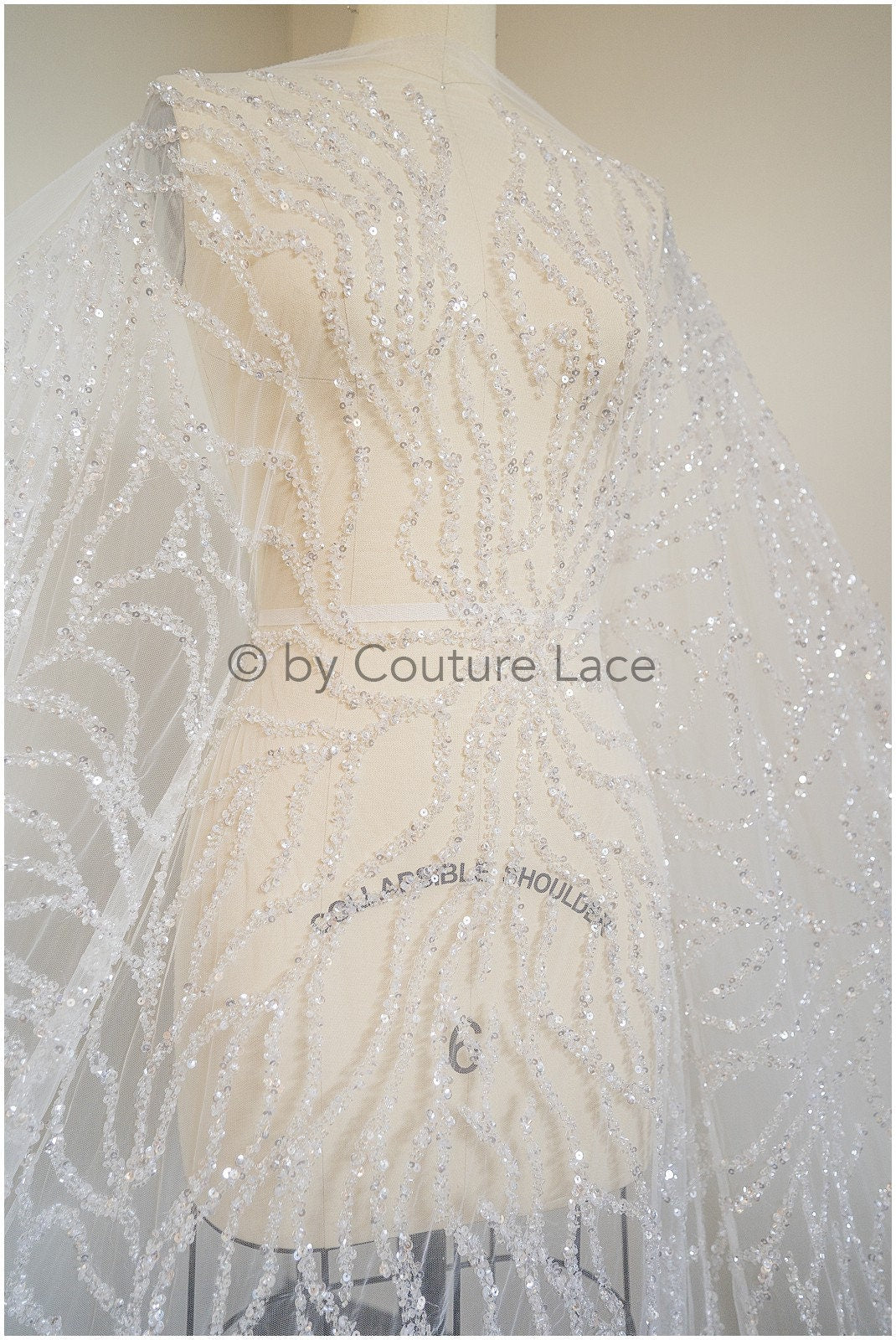 Perlen Spitze Stoff/ Perlen Brautkleid Spitze/ Couture Spitze Stoff/ Perlen Perlen Spitze// L19-060