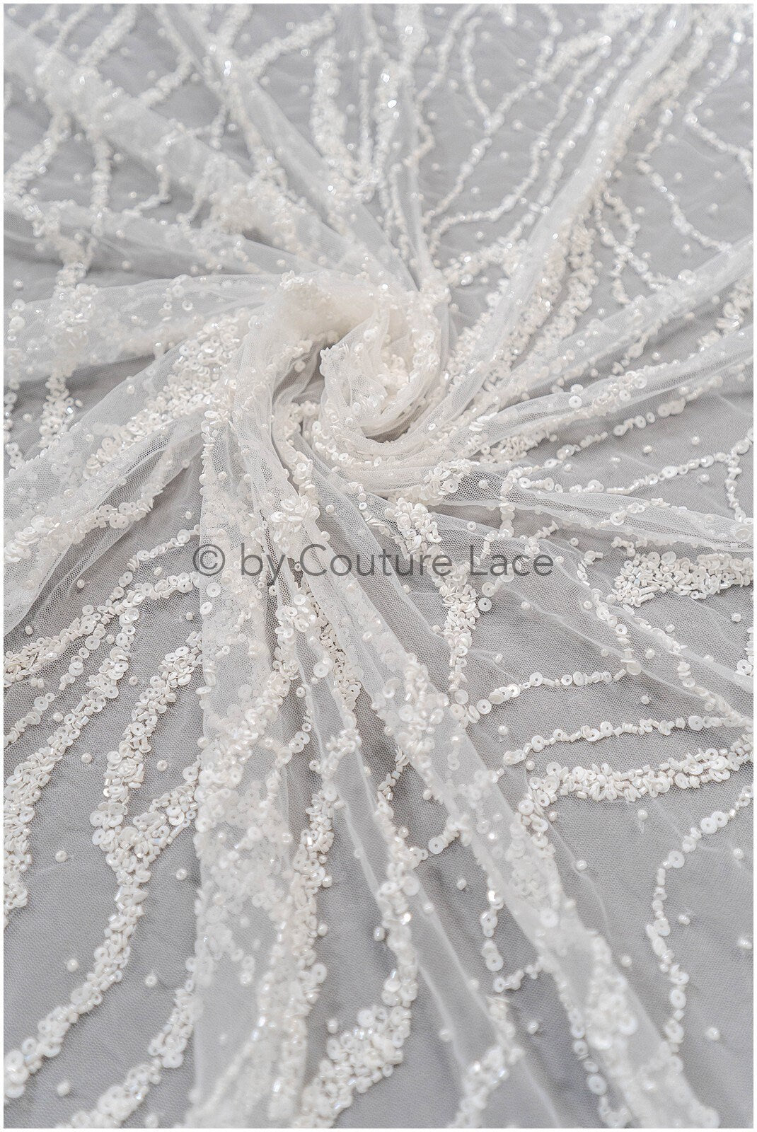 Handperlen Blume Brautspitze Off-White/ Couture Spitzenstoff/ schwere Perlen Hochzeit Spitze/ Designer Couture Spitze/ handgemachte Spitze// L20-355