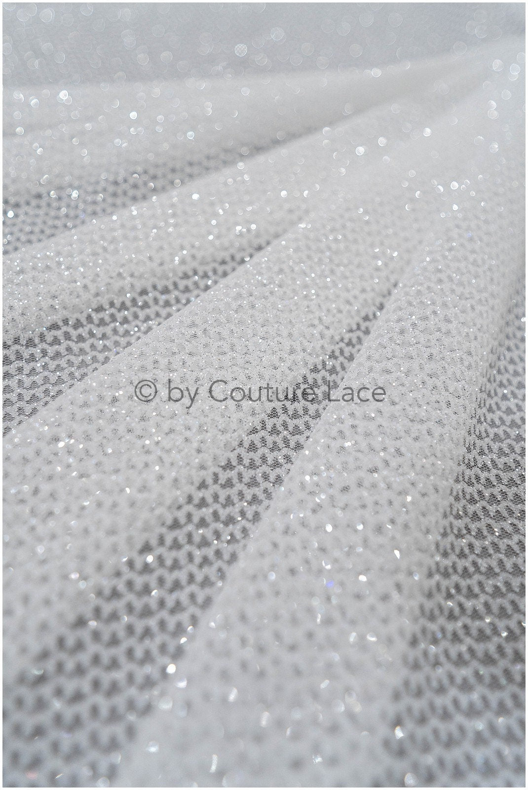 Exquisite glitter stretch tulle fabric/ off-white diamond/ elegant mesh tulle lace fabric/ shiny glitter bridal lace fabric/ flawless mesh tulle lace/ / R-030