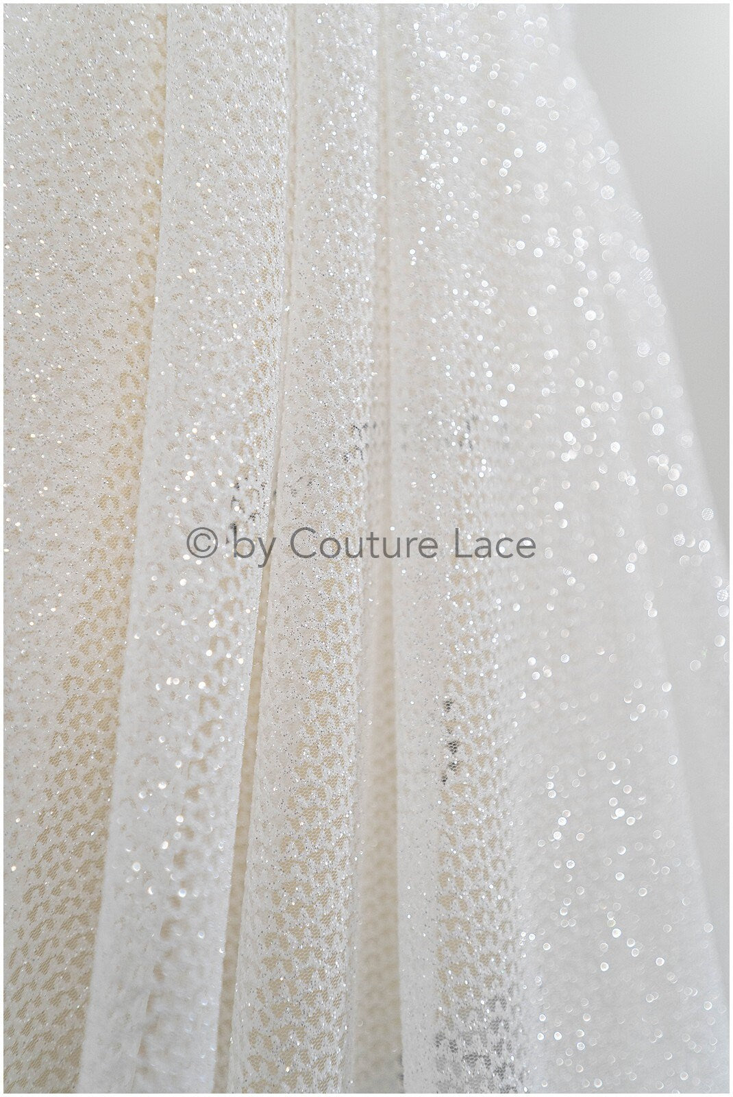 Exquisite glitter stretch tulle fabric/ off-white diamond/ elegant mesh tulle lace fabric/ shiny glitter bridal lace fabric/ flawless mesh tulle lace/ / R-030