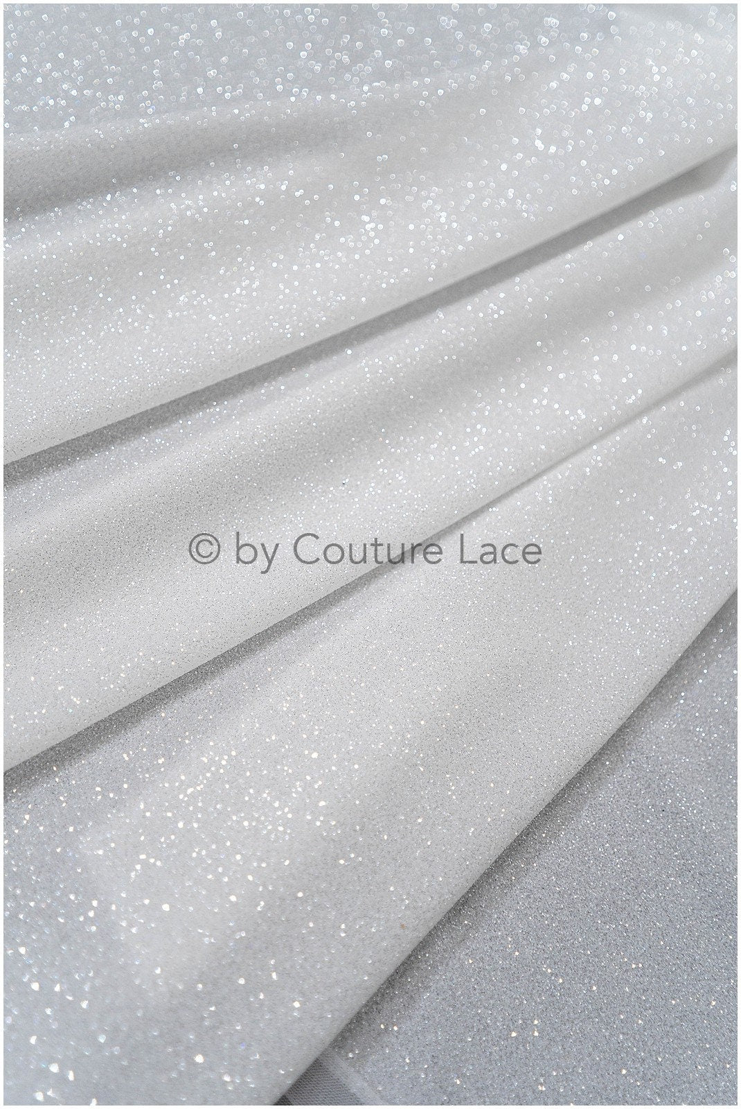 Exquisite shiny glitter stretch tulle fabric / off-white tulle / elegant mesh tulle lace fabric / bridal lace fabric // R-031DIA