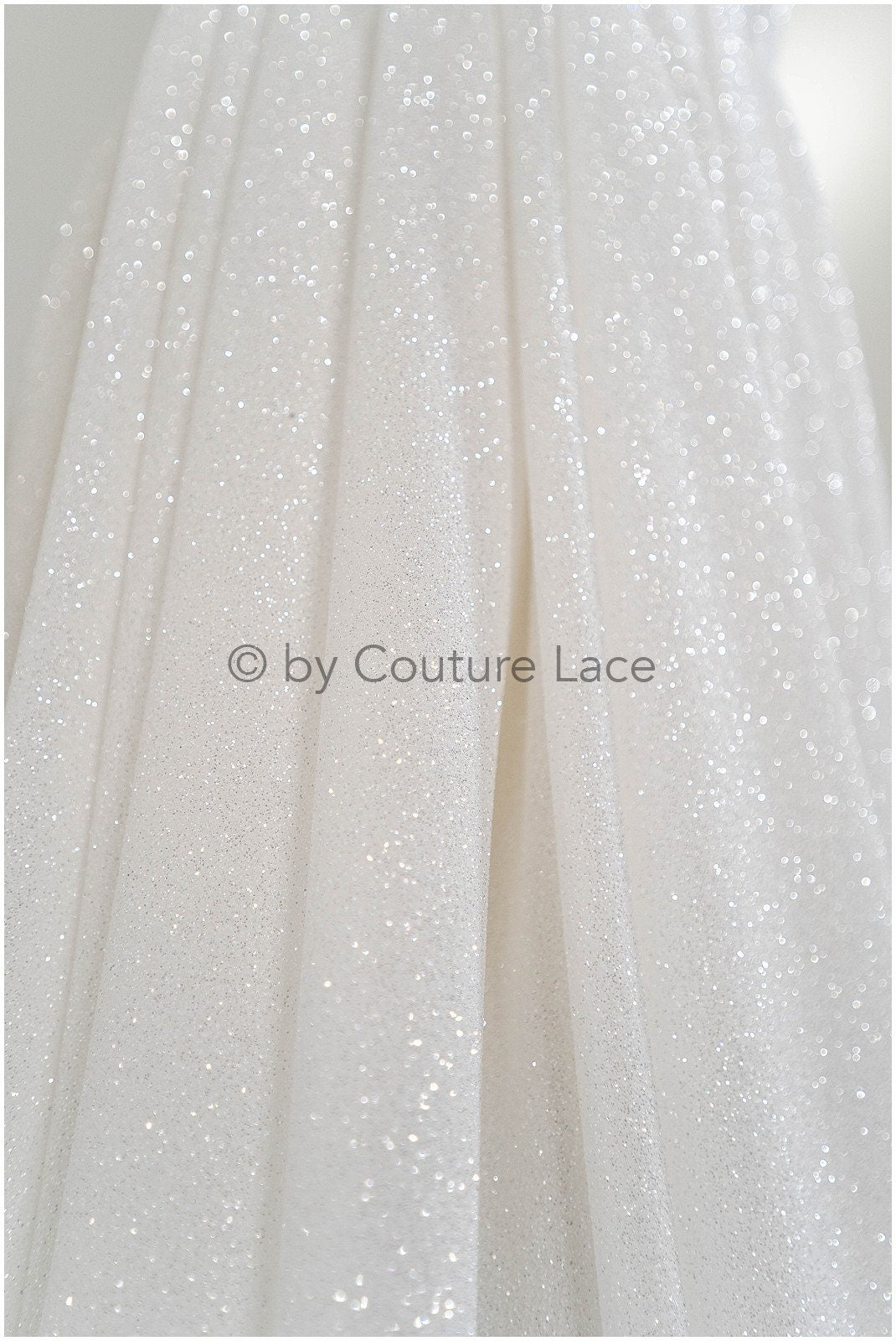 Exquisite shiny glitter stretch tulle fabric / off-white tulle / elegant mesh tulle lace fabric / bridal lace fabric // R-031DIA