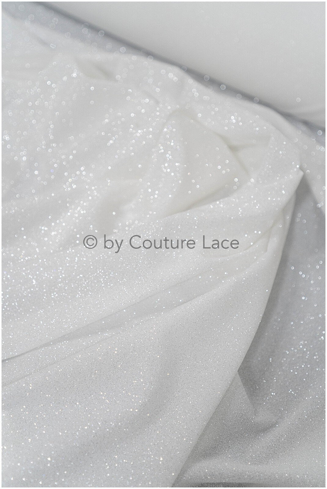 Exquisite shiny glitter stretch tulle fabric / off-white tulle / elegant mesh tulle lace fabric / bridal lace fabric // R-031DIA