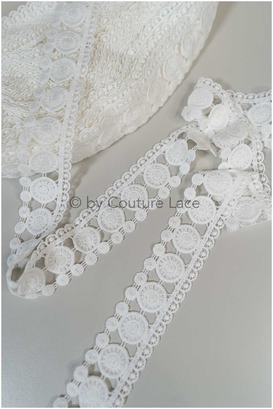3yds Boho Lace Trim Off-White/ Bridal Lace Trim/ Polkadot Lace/ Bridal Lace// T20-104