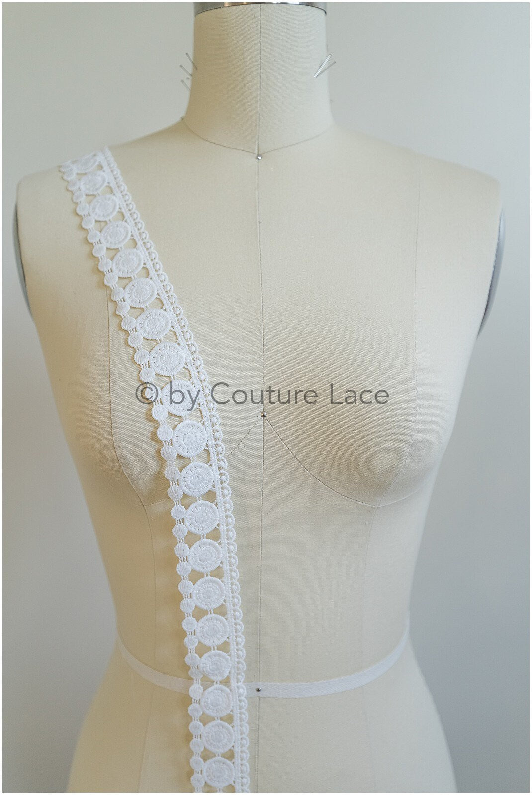 3yds Boho Lace Trim Off-White/ Bridal Lace Trim/ Polkadot Lace/ Bridal Lace// T20-104