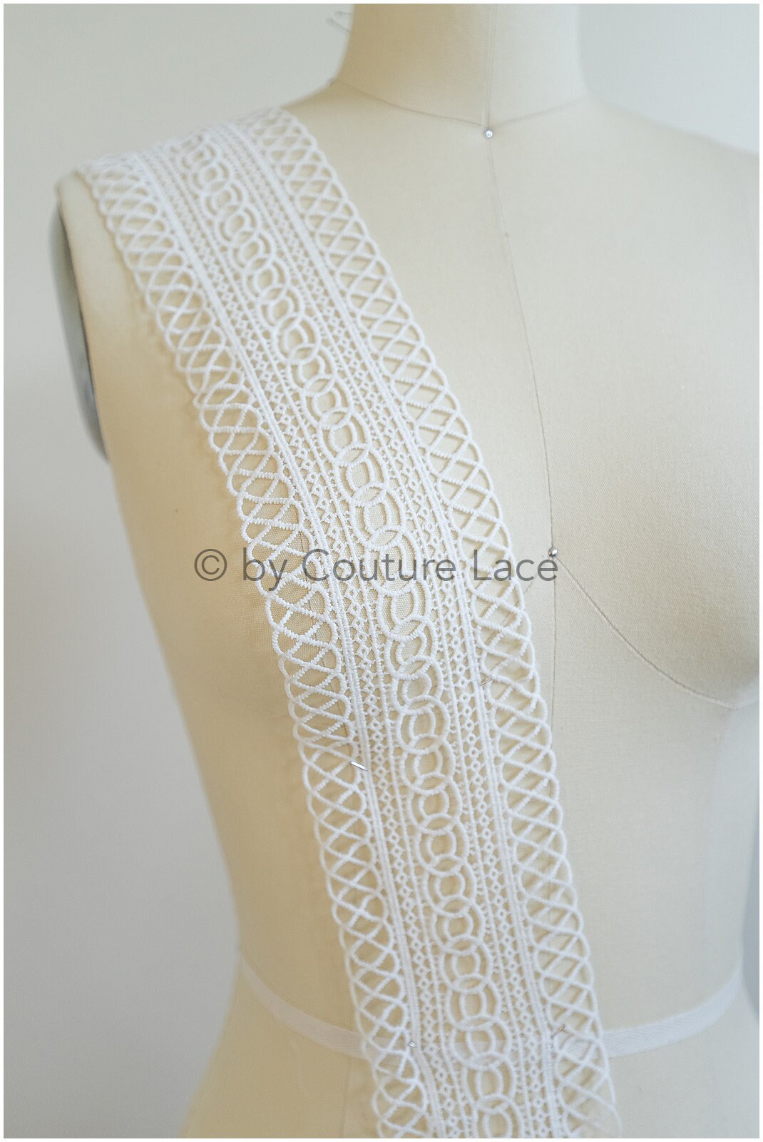 Boho Off-White Lace Trim/ Guipure Lace Trim/ Bridal Boho Lace Trim// T20-105