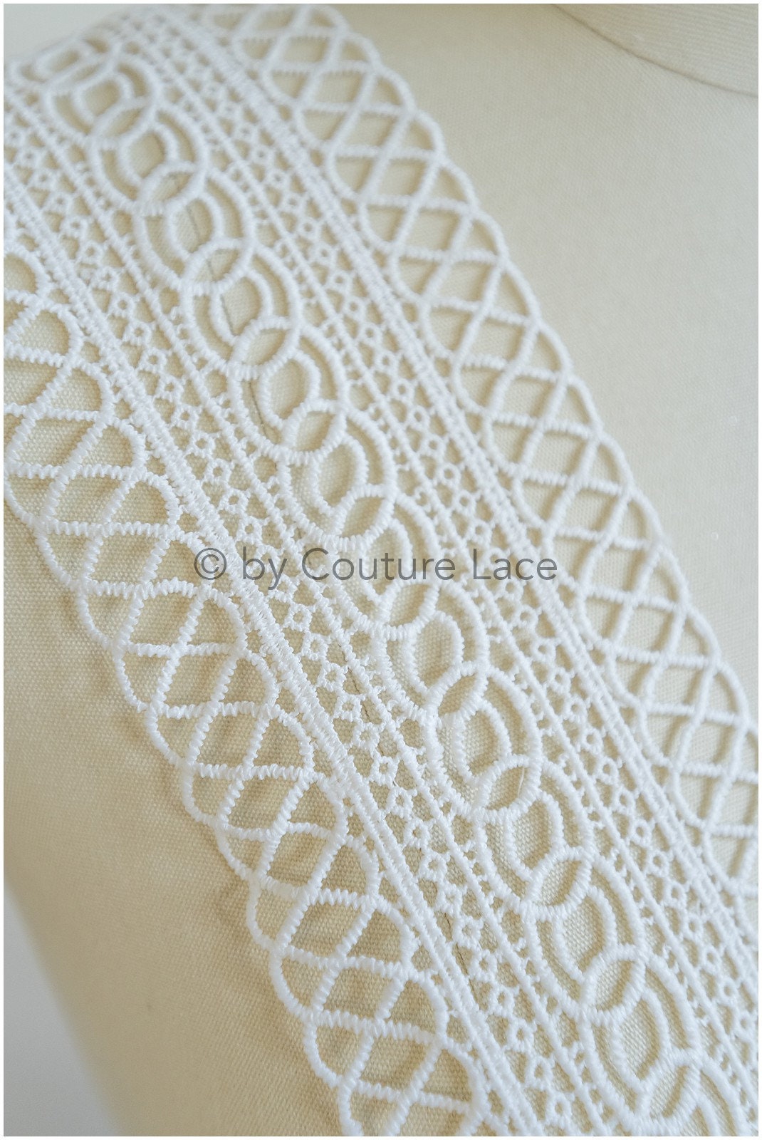 Boho Off-White Lace Trim/ Guipure Lace Trim/ Bridal Boho Lace Trim// T20-105