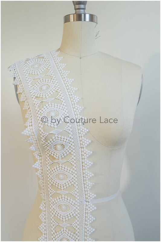 Garniture en dentelle Boho Off-White/ Garniture en dentelle Guipur/ dentelle boho romantique// dentelle nuptiale// T20-107