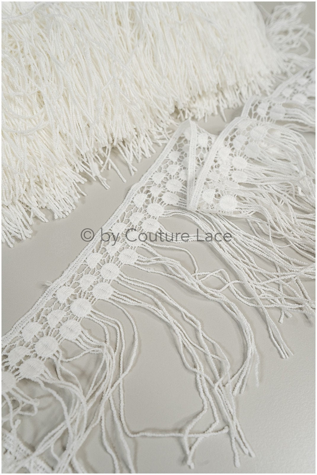 Boho fringe lace trim off-white/ Boho lace trim/ Bridal lace trim/ Boho dress lace trim// T20-108