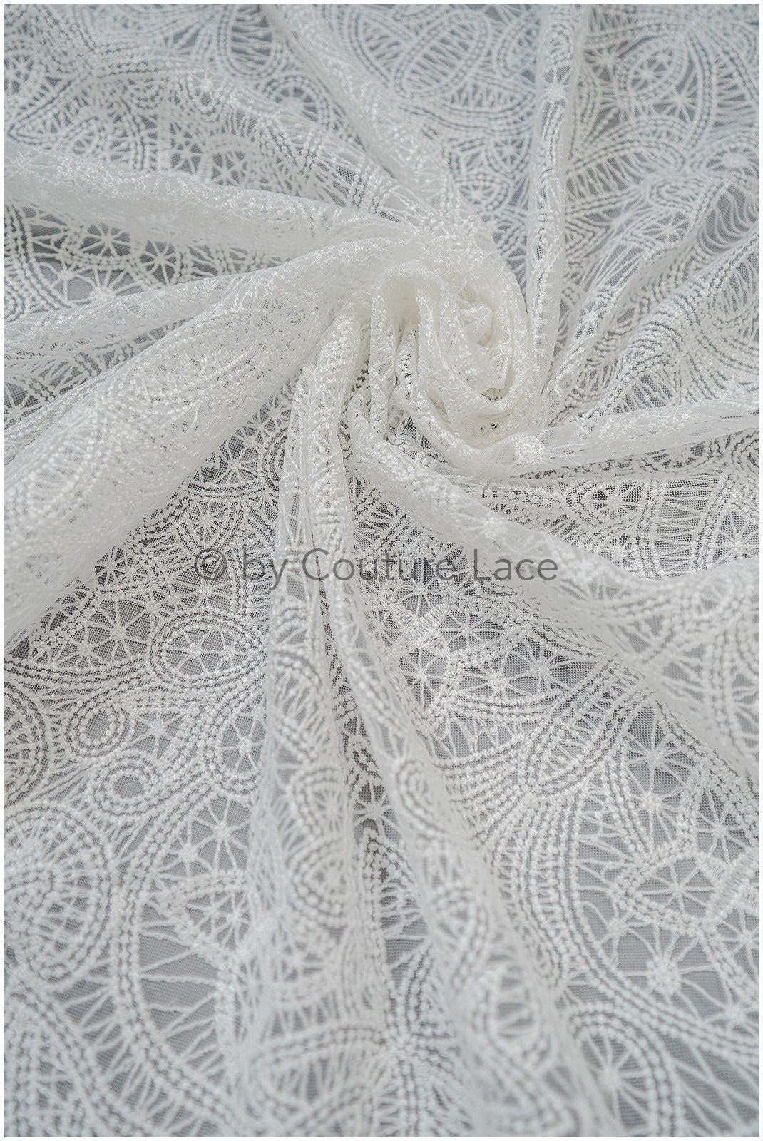 Boho bridal lace fabric off-white/ modern bridal lace fabric/ soft boho lace fabric// L20-116E
