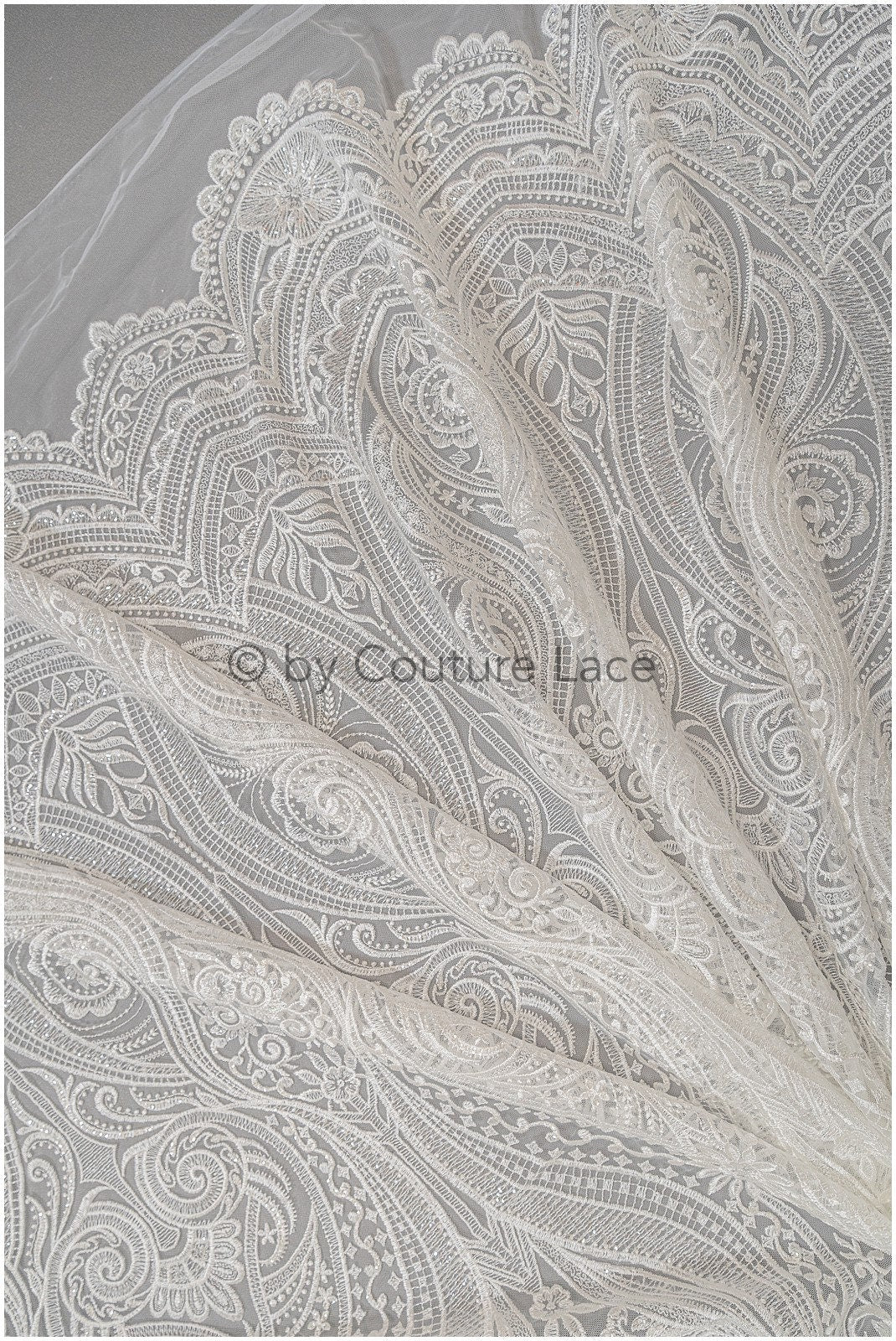 Braut Spitzenstoff Off-White/ orientalischer Braut Spitzenstoff/ weicher Boho Spitzenstoff/ Hochzeitskleid Spitze// L20-341