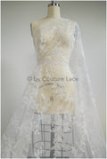 Romantische Braut Spitze Off-White/ Blattdesign Spitzenstoff/ Couture Spitze/ florale Blattspitze// L20-336