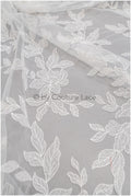 Romantische Braut Spitze Off-White/ Blattdesign Spitzenstoff/ Couture Spitze/ florale Blattspitze// L20-336