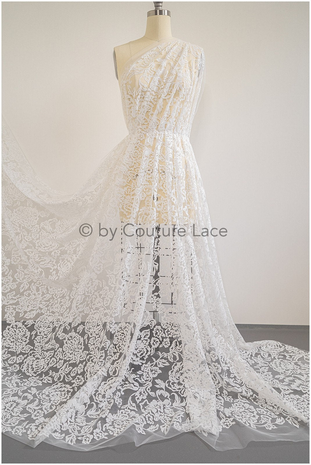 Floral glitter tulle fabric/ glitter fabric/ glitter net with floral pattern/ shiny glitter tulle fabric// R-033