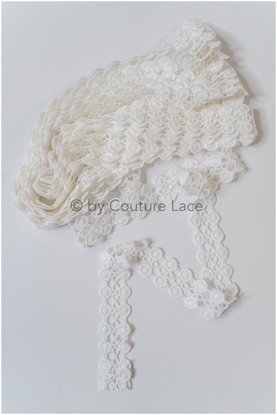 5yds Crochet Lace Trim for Boho Wedding Dresses/ Lace Trim Off-White/ Bridal Dress Trim// T20-116