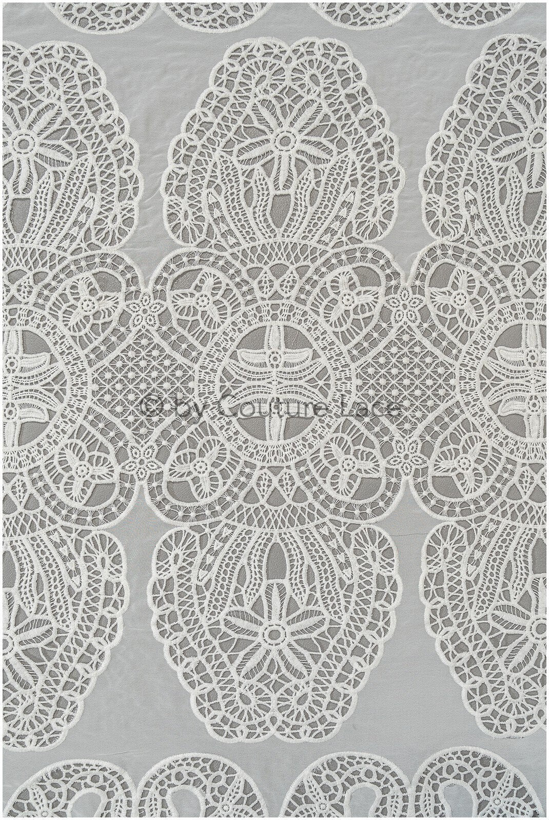 Crocheted Chiffon Lace Fabric Off-White/ Boho Bridal Lace/ Vintage Boho Lace Fabric// L20-364